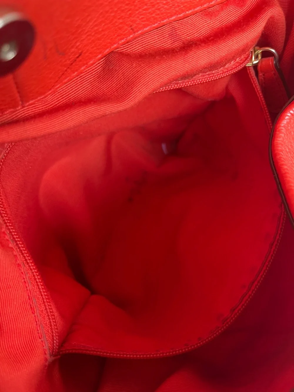 Coach Phoebe Red Leather Shoulder Bag with Gold Hardware